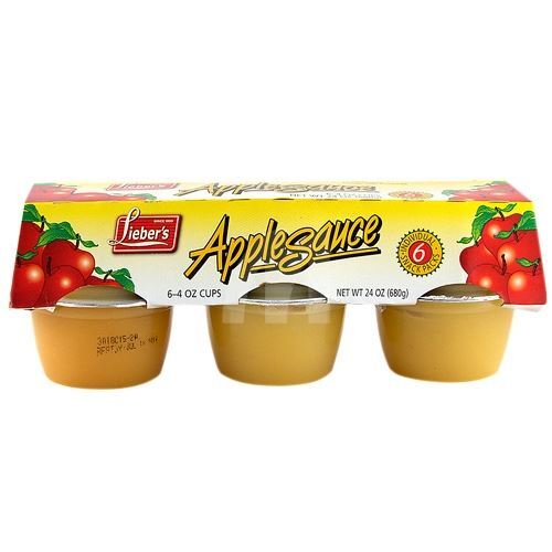 Lieber's Applesauce 6 Pk P, 24 Oz
