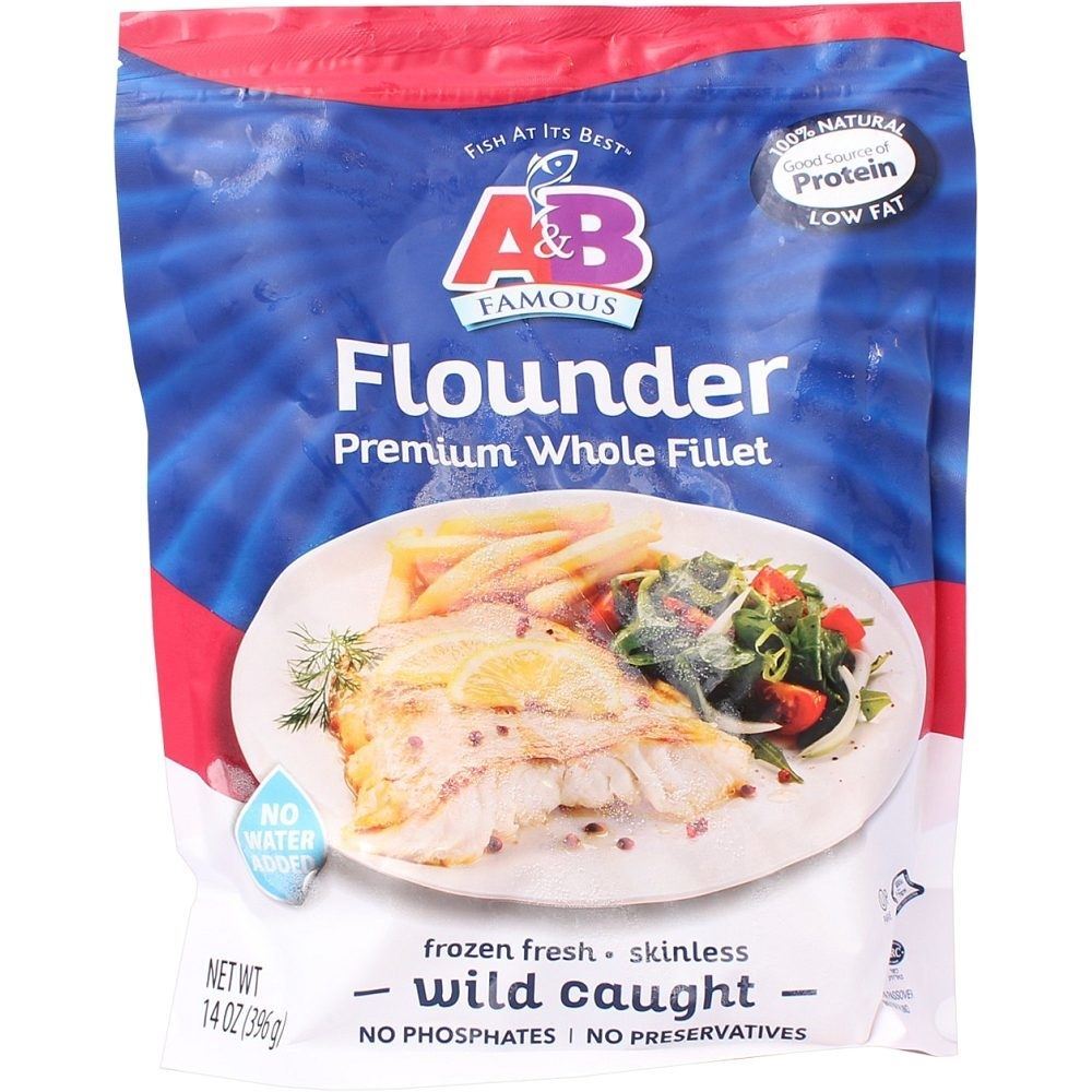 A&B Premium Flounder Fillets, 14 Oz