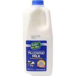 Golden Flow Lowfat Milk 1/2Gal, 64 Oz