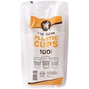 Pop Top Plastic Cups 7 Oz, 100 Ct