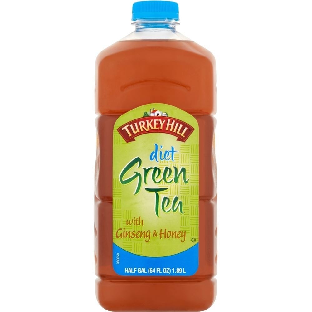 Turkey Hill Diet Green Tea W/Ginseng&Honey, 64 Oz