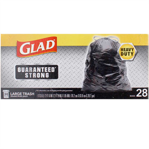 Glad Trash Garbage Bags Drawstring 30 Gal, 28 Cnt