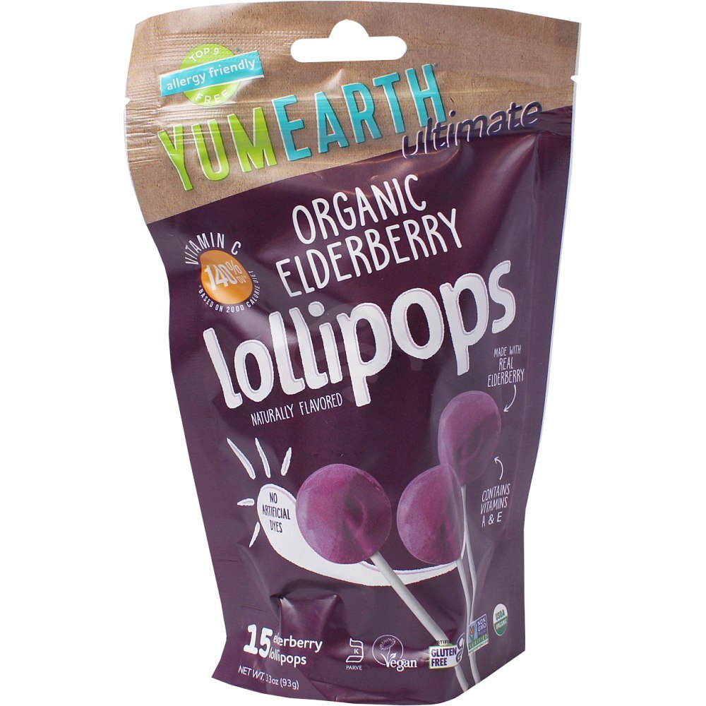 Yummy Earth Organic Elderberry Pops 15 Ct, 3 Oz