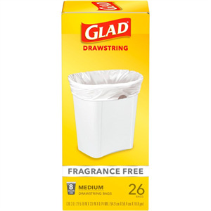 Glad Drawstring Trash Bags 8 Gallon, 26 Ct