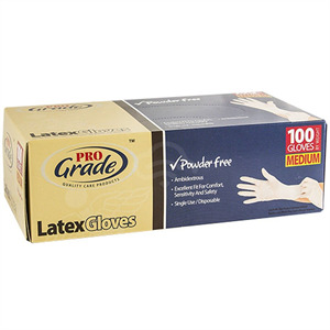 Pro Grade Latex Gloves Powder Free Med., 100 Ct