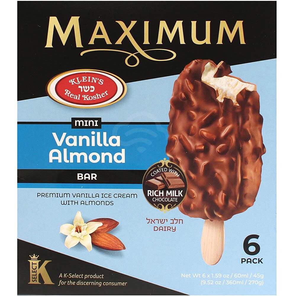 Klein's Maximum Vanilla Almond Bars, 6 Ct