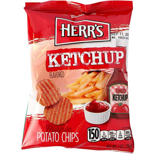Herrs Potato Chips Ketchup Flavored, 1 Oz