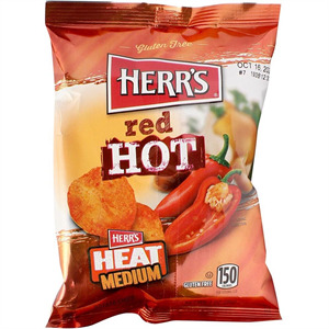 Herrs Potato Chips Red Hot, 1 Oz