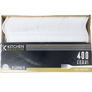 Kitchen Collect Plastic Forks, 400 Cnt