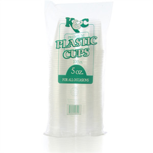 K&C Plastic Cups 5 Oz, 100 Ct