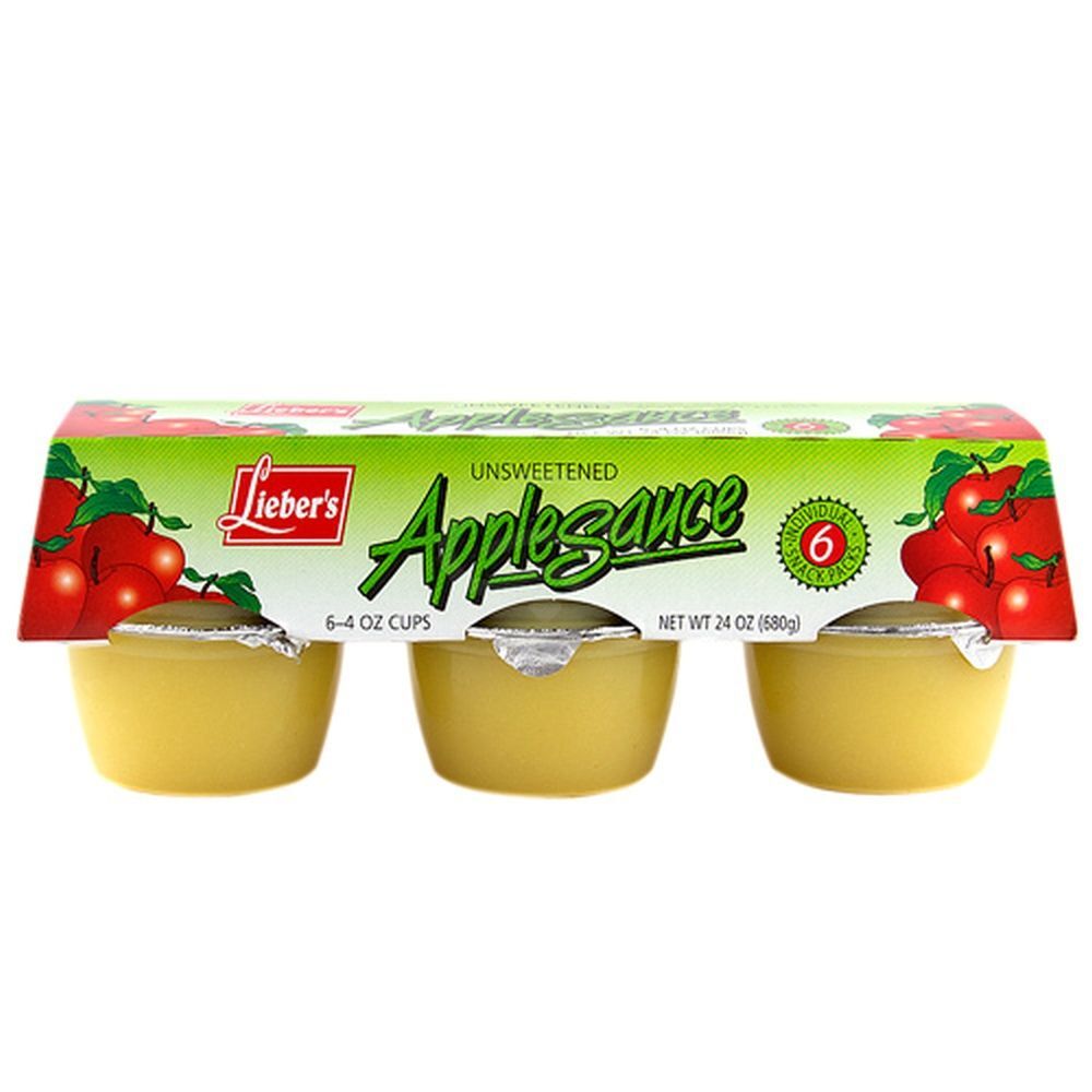 Lieber's Applesauce Unsweetened 6 Pk, 24 Oz