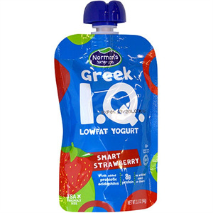 Norman's Greek I.Q. Lowfat Yogurt Strawberry, 3.3 Oz