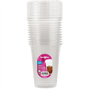 Best Bev Cold Cups W/Lids 12 Ct, 16 Oz