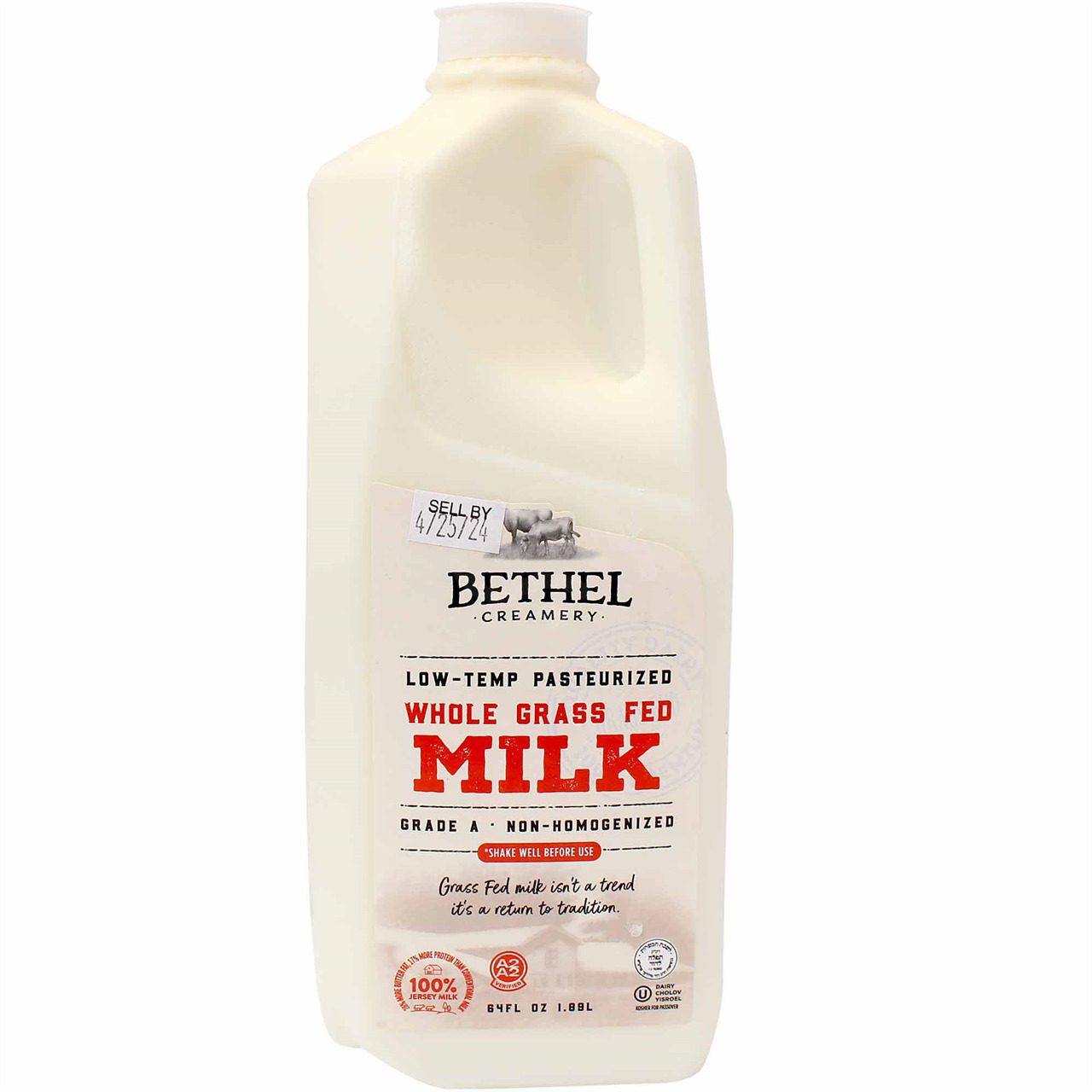 Bethel Creamery Whole Milk Cholov Yisroel, 64 Oz