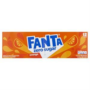 Coca Cola Fanta Zero Orange 12 Pk, 12 Oz