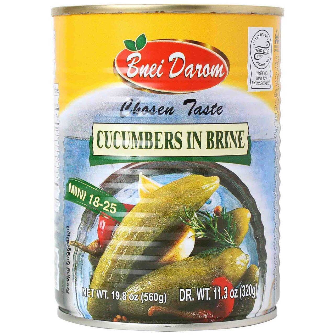 Bnei Darom Cucumbers In Brine 18-25, 19 Oz
