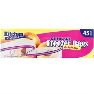Kitchen Collect Grip'n Zip Gallon Size Bags, 45 Cnt