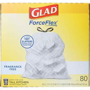 Glad Tall Garbage Bags 13 Gal W/ Drawstring, 80 Ct