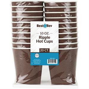 Best Bev Ripple Hot Cups Brown 10 Oz, 20 Ct