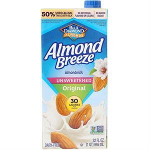 Blue Diamond Almond Breeze Beverage Unsweetened, 32 Oz
