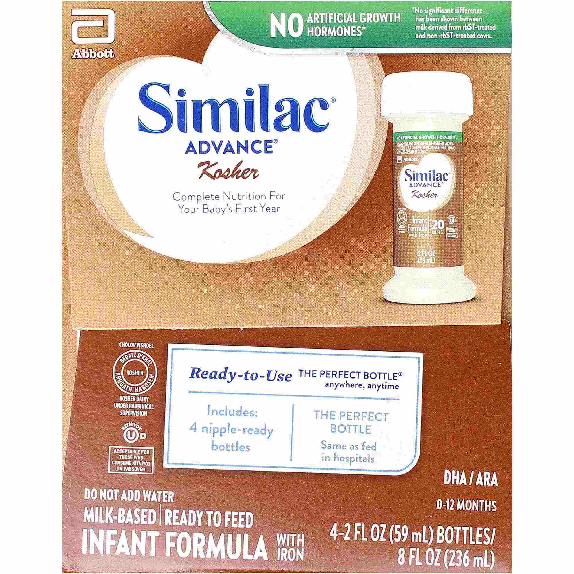 Similac Advanced Infant Formula Newborn Bottles, Pk